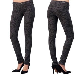 PAIGE Jane Skyline Skinny Camo Leaf Print Gray Jeans Gray Women’s Size 27